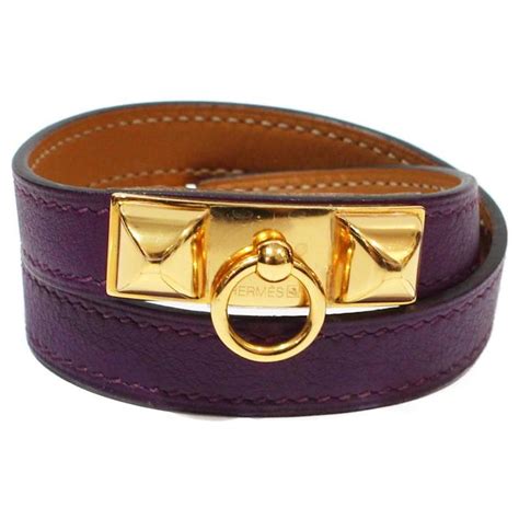 hermes purple leather bracelet|authentic Hermes bracelets online.